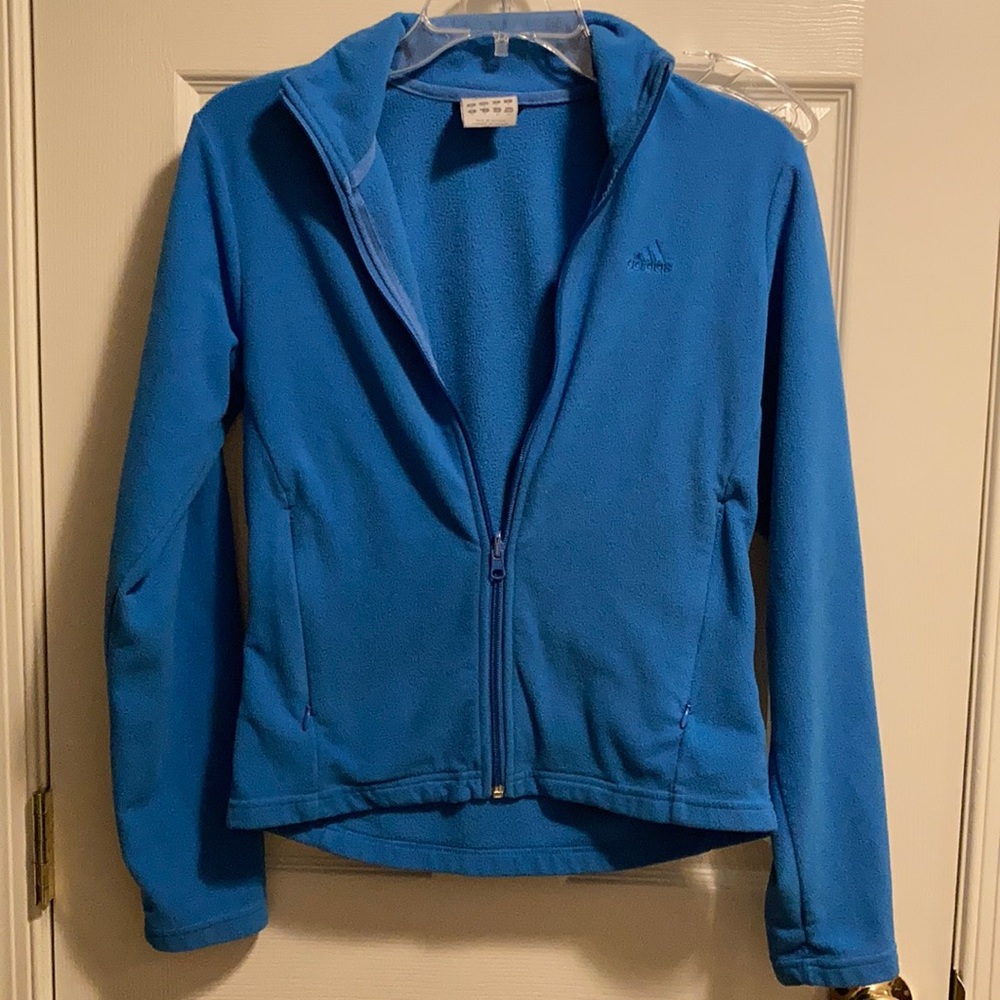 Adidas Blue Fleece Zip-up Sweatshirt (size S)